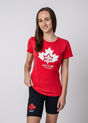 Maccabi Canada Logo Red Shirt W