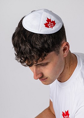 Maccabi Canada White Kippah